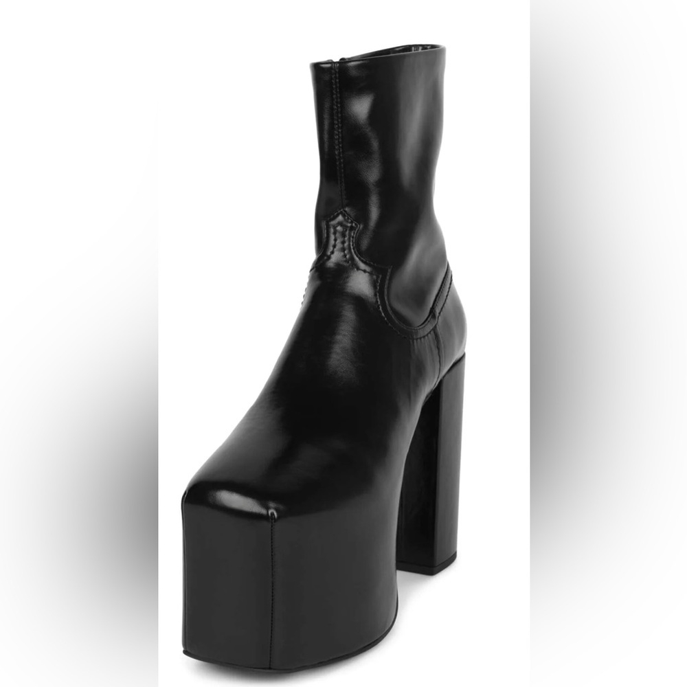 Jeffrey Campbell The Dare Black Platform Ankle Boots 8.5